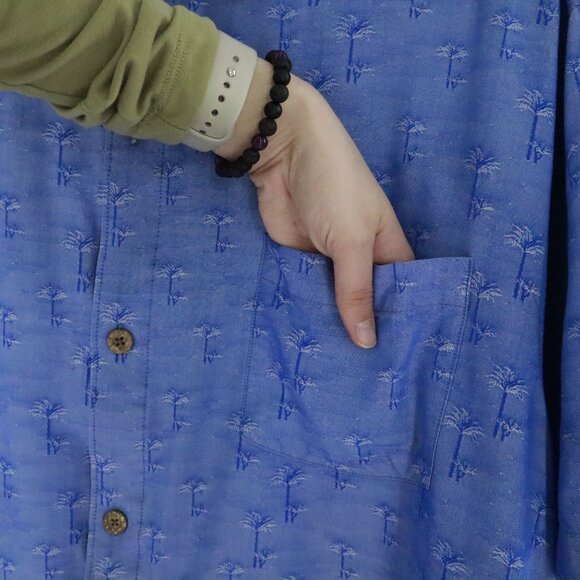 Tommy Bahama CoolMax Shirt Mens 3XL Blue Resort Costal Tropical Cruise Aloha - Picture 8 of 14